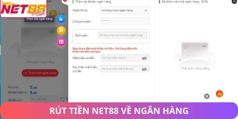Rút tiền Net88 từ ngân hàng