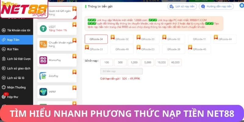 Hướng Dẫn Cách Nạp Tiền Net88 An Toàn và Nhanh Chóng Tìm hiểu nhanh phương thức nạp tiền Net88