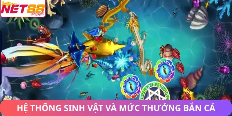 Bắn Cá Net88 – Trải Nghiệm Bắn Cá Giải Trí Đỉnh Cao Net88 Hệ thống sinh vật và mức thưởng bắn cá Net88