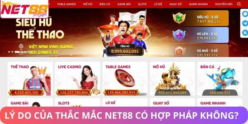 Lý do người chơi thắc mắc net88 có hợp pháp không?