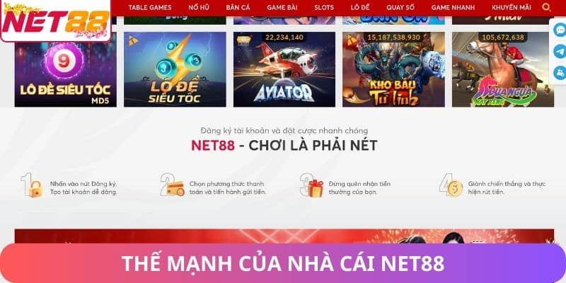 Thế mạnh của nhà cái Net88